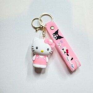 Hello Kitty Pink Keychain with Strap Charm